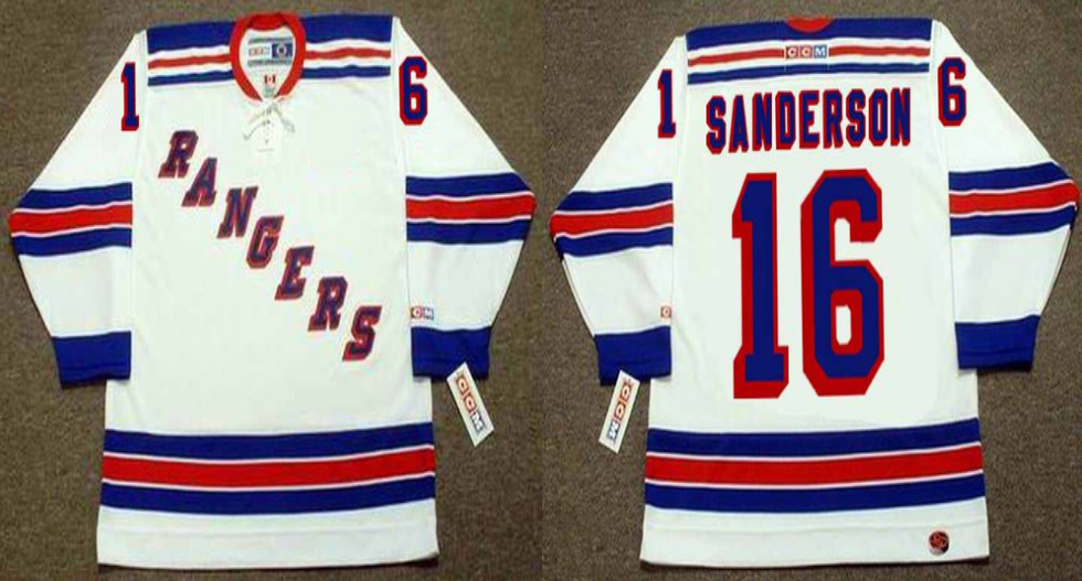 2019 Men New York Rangers #16 Sanderson white CCM NHL jerseys->new york rangers->NHL Jersey